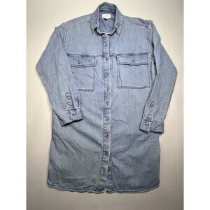 Universal Thread Women's Long Sleeve Mini Shirtdress Western Blue Denim, Medium